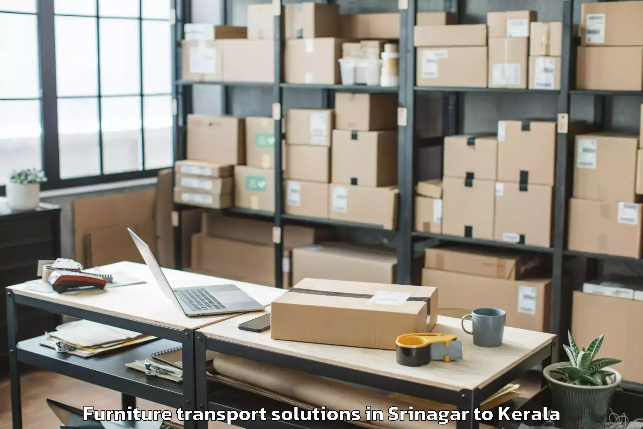 Trusted Srinagar to Kottayam Furniture Transport Solutions